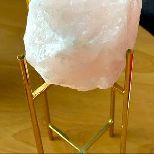 Rose quartz with gold stand home décor